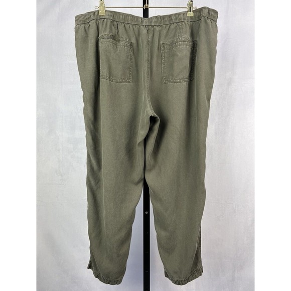 M&S Collection Pants Womens 16 Green Lyocell Pull On Drawstring Ankle Lounge - Picture 2 of 9